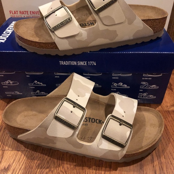 tan camo birkenstocks